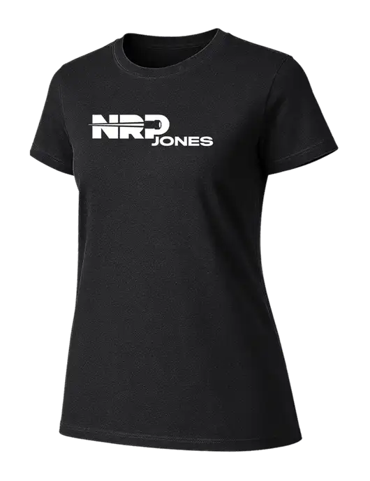 Womens Ring Spun Jet Black 4.5 oz T-Shirt w/NRP Jones Logo