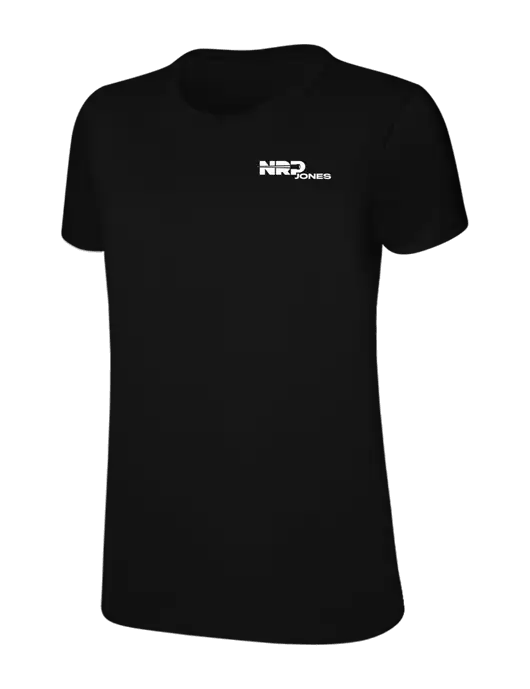 Womens Ring Spun Jet Black 4.5 oz T-Shirt w/NRP Jones Logo