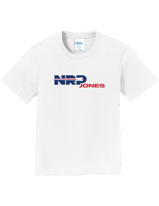 Youth Ring Spun White 4.5 oz T-Shirt w/NRP Jones Logo