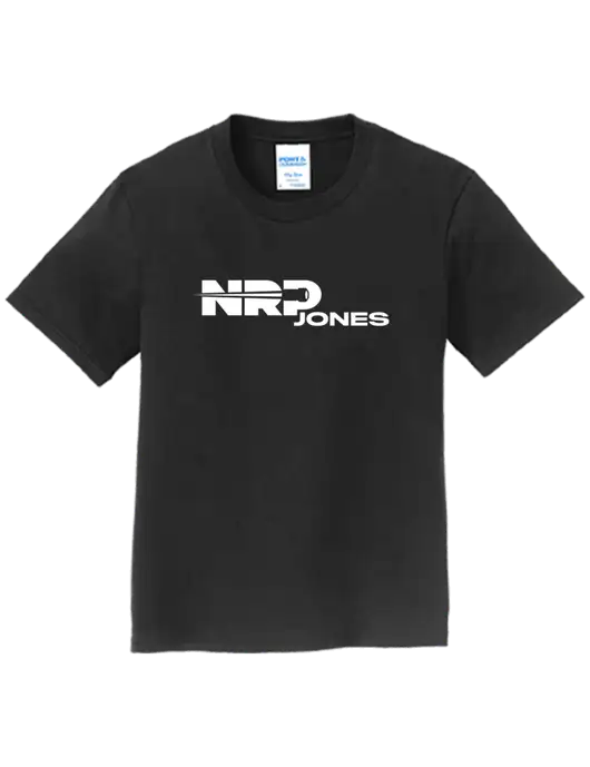 Youth Ring Spun Jet Black 4.5 oz T-Shirt w/NRP Jones Logo