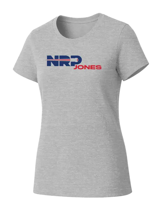 Womens Seriously Soft Light Heathered Grey T-Shirt w/NRP Jones Logo