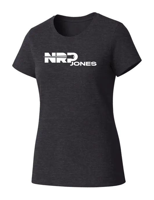 Womens Seriously Soft Heathered Charcoal T-Shirt w/NRP Jones Logo