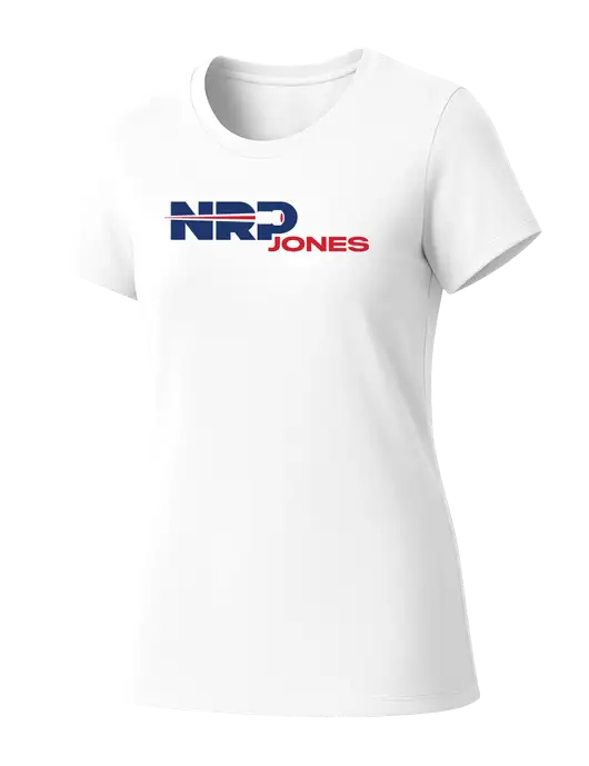 Womens Seriously Soft White T-Shirt w/NRP Jones Logo