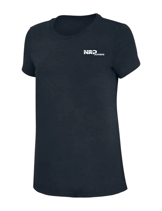 Womens Simply Soft Navy 4.5oz Poly/Combed Ring Spun Cotton T-Shirt w/NRP Jones Logo