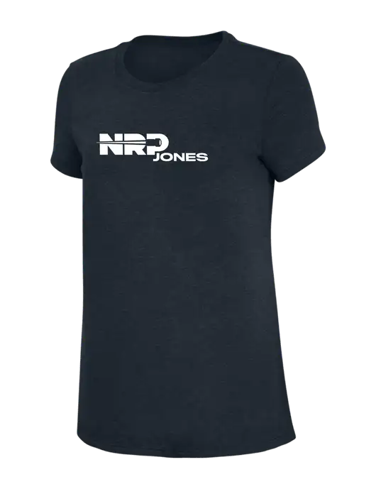 Womens Simply Soft Navy 4.5oz Poly/Combed Ring Spun Cotton T-Shirt w/NRP Jones Logo