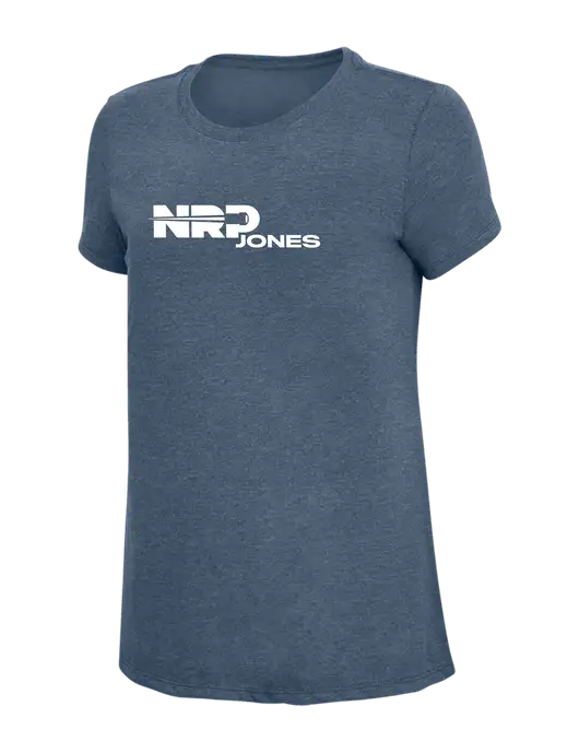 Womens Simply Soft Navy Frost 4.5oz  Poly/Combed Ring Spun Cotton T-Shirt w/NRP Jones Logo