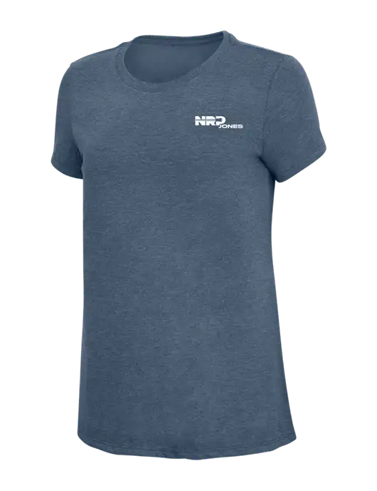 Womens Simply Soft Navy Frost 4.5oz  Poly/Combed Ring Spun Cotton T-Shirt w/NRP Jones Logo