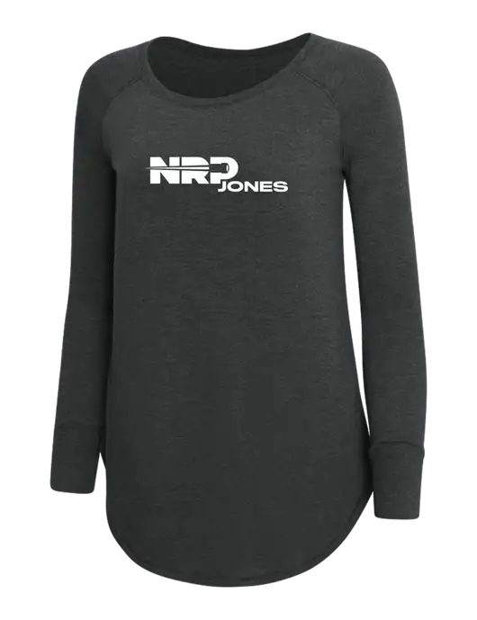 Womens Perfect Wide Collar Tunic Tri-Blend Black Frost 4.5 oz T-Shirt w/NRP Jones Logo