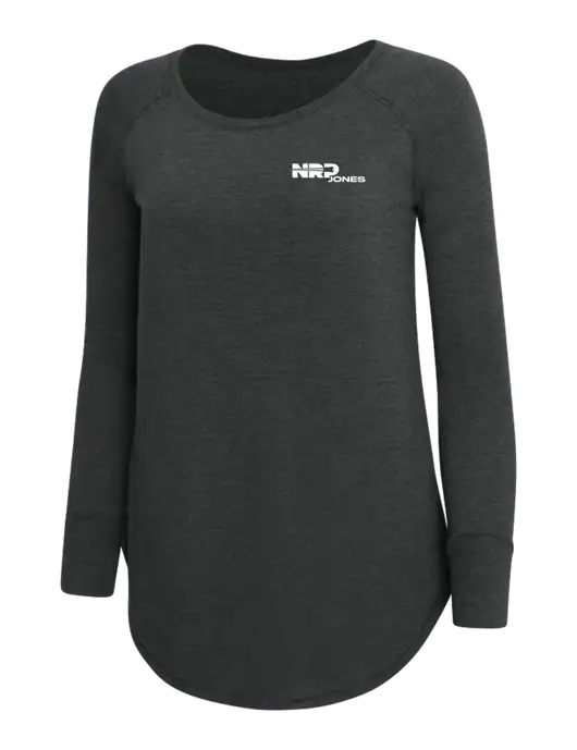 Womens Perfect Wide Collar Tunic Tri-Blend Black Frost 4.5 oz T-Shirt w/NRP Jones Logo