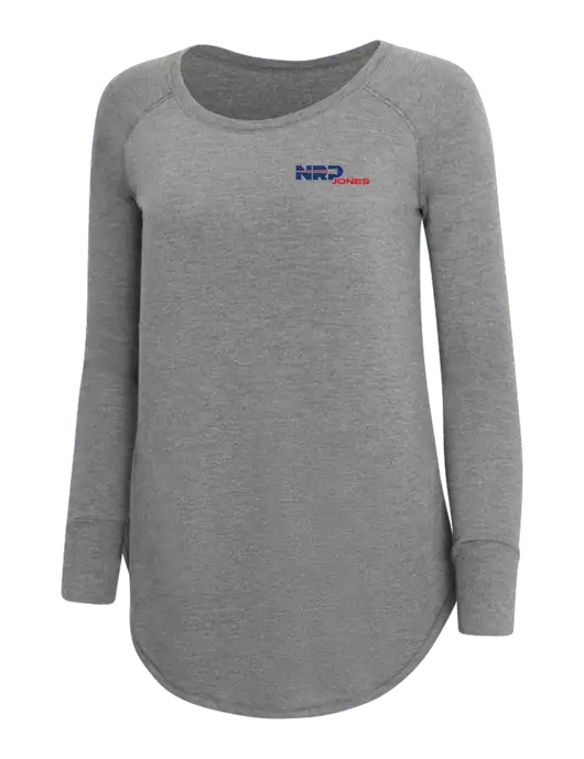 Womens Perfect Wide Collar Tunic Tri-Blend Grey Frost 4.5 oz T-Shirt w/NRP Jones Logo