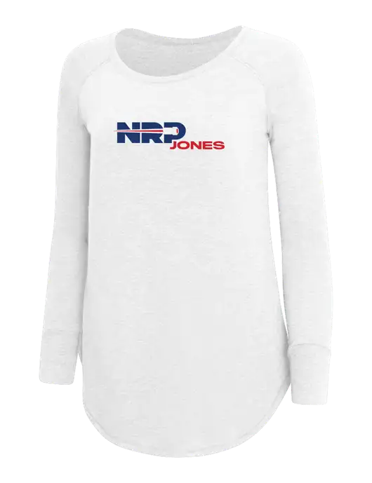 Womens Perfect Wide Collar Tunic Tri-Blend White 4.5 oz T-Shirt w/NRP Jones Logo