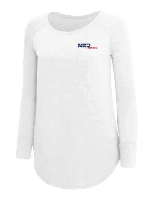 Womens Perfect Wide Collar Tunic Tri-Blend White 4.5 oz T-Shirt w/NRP Jones Logo