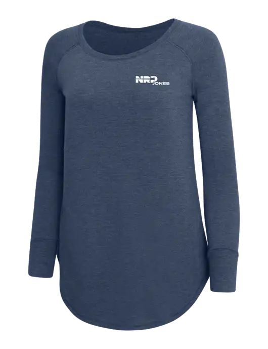 Womens Perfect Wide Collar Tunic Tri-Blend Navy Frost 4.5 oz T-Shirt w/NRP Jones Logo