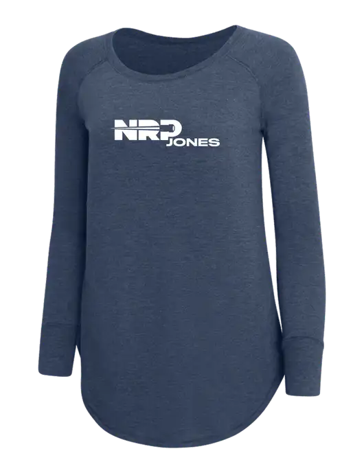 Womens Perfect Wide Collar Tunic Tri-Blend Navy Frost 4.5 oz T-Shirt w/NRP Jones Logo