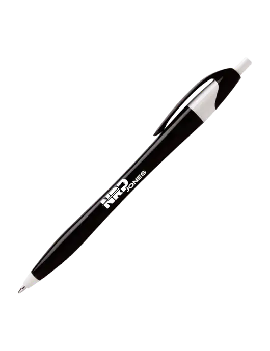 Novella Black/White Executive Pen - Blue Ink w/NRP Jones Logo