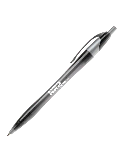 Novella Translucent Black/Silver Jewel Pen - Blue Ink w/NRP Jones Logo