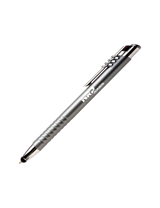 Schirhart Grey Stylus Pen - Blue Ink w/NRP Jones Logo