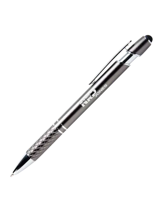 Valencia Gunmetal Stylus Pen - Black Ink w/NRP Jones Logo