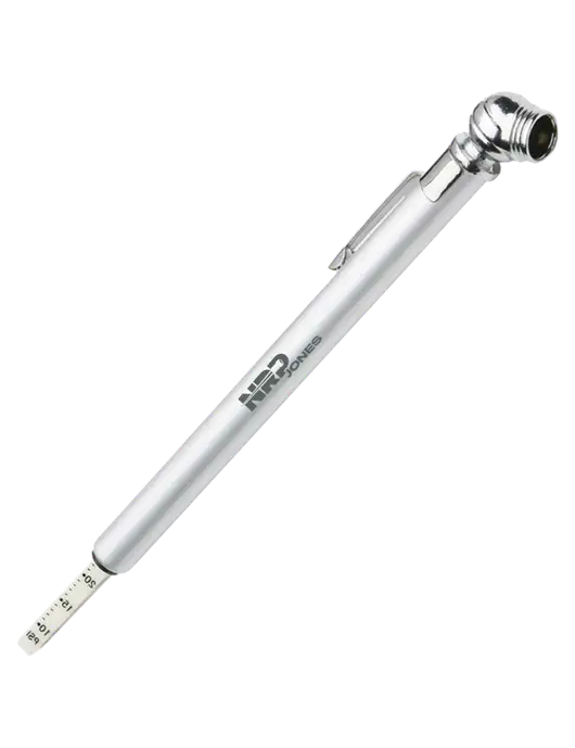 Quick View Silver Tire Gauge w/NRP Jones Logo