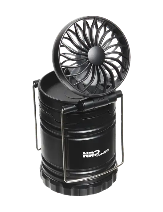 Black Retro Lantern with Fan w/NRP Jones Logo