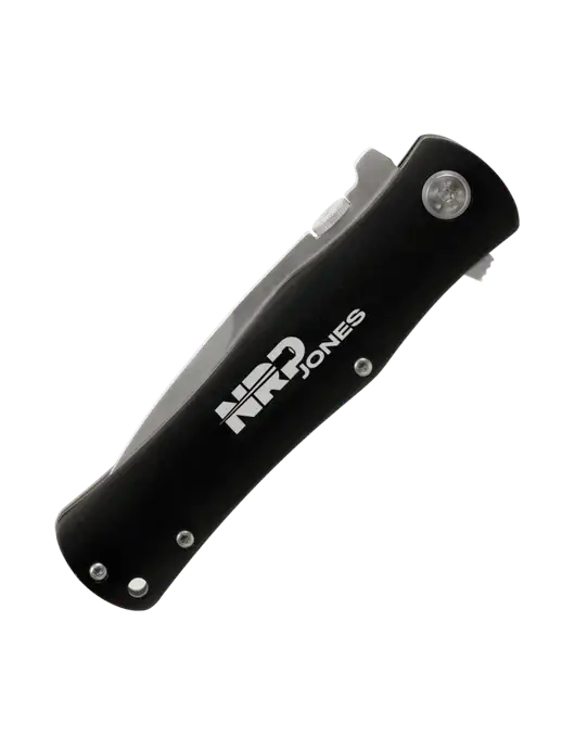 Black Folding Knife with Pocket Clip w/NRP Jones Logo