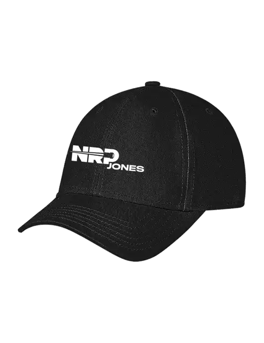 Black Structured Soft Snap Closure Hook & Loop Cap w/NRP Jones Logo