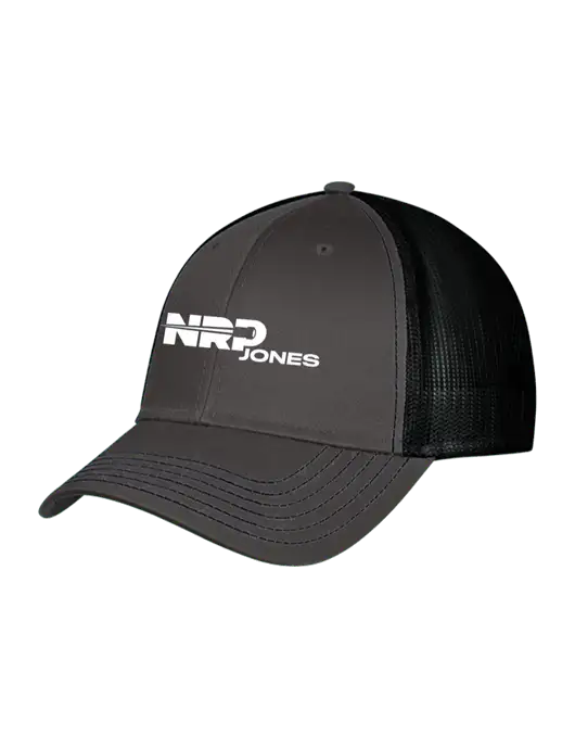 Charcoal & Black Mesh Trucker Cap Snap Back w/NRP Jones Logo