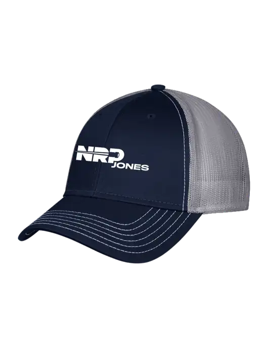 Navy & Grey Mesh Trucker Cap Snap Back w/NRP Jones Logo