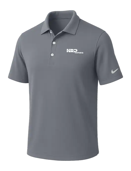 NIKE Medium Grey Dri-Fit Micro Pique Polo w/NRP Jones Logo