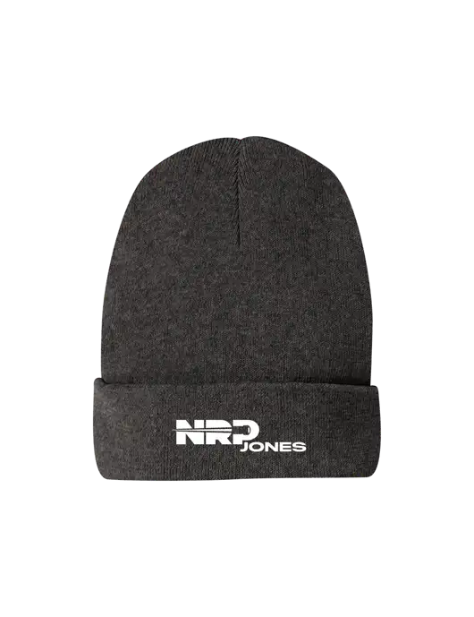 Recycled Charcoal Heather Beanie w/NRP Jones Logo