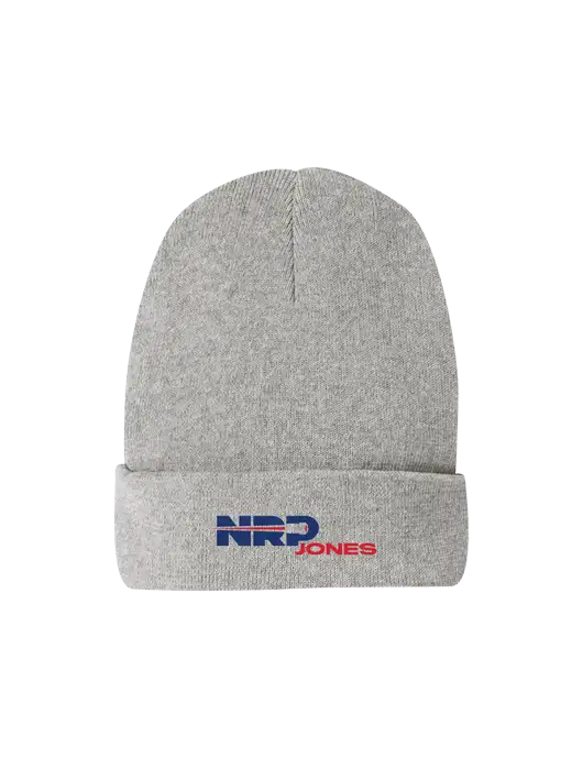 Recycled Light Heather Grey Beanie w/NRP Jones Logo