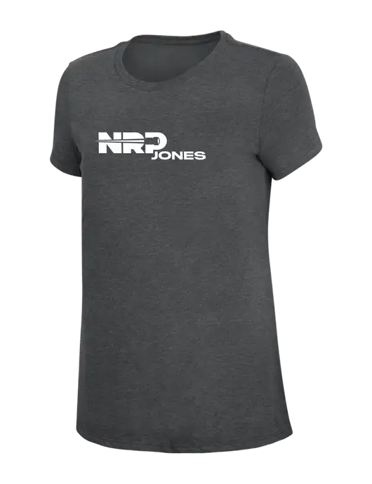 Womens Simply Soft Charcoal 4.5oz Poly/Combed Ring Spun Cotton T-Shirt w/NRP Jones Logo