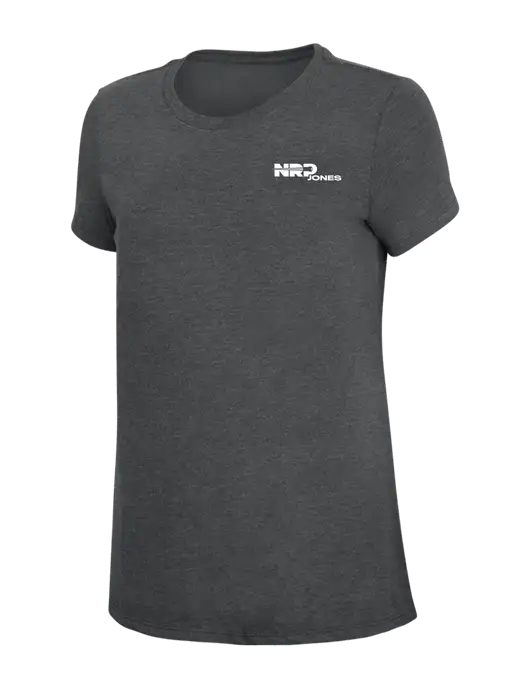 Womens Simply Soft Charcoal 4.5oz Poly/Combed Ring Spun Cotton T-Shirt w/NRP Jones Logo