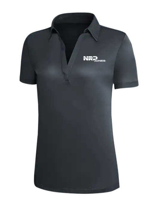 Dark Grey Silk Touch Womens Performance Polo w/NRP Jones Logo