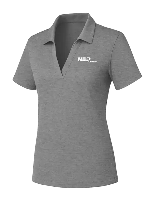 Womens Medium Grey Heather PosiCharge RacerMesh Polo w/NRP Jones Logo