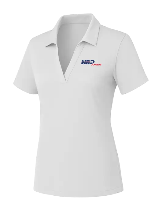 Womens White PosiCharge RacerMesh Polo w/NRP Jones Logo