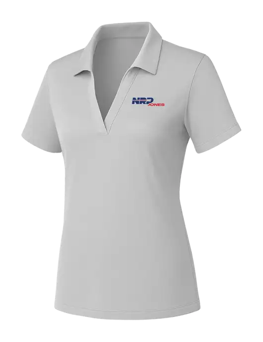 Womens Light Grey PosiCharge RacerMesh Polo w/NRP Jones Logo