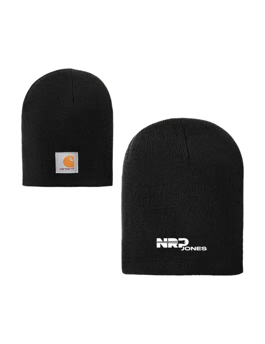Carhartt Black Acrylic Knit Hat w/NRP Jones Logo