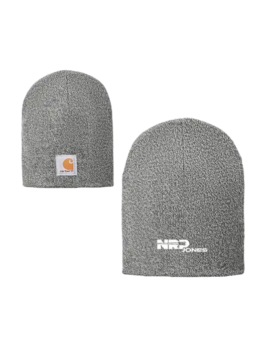 Carhartt Medium Grey Heather Acrylic Knit Hat w/NRP Jones Logo