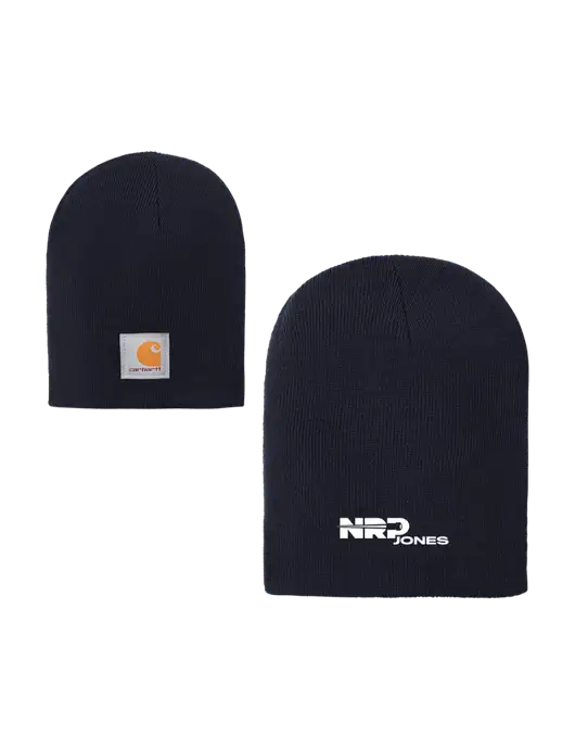 Carhartt Dark Navy Acrylic Knit Hat w/NRP Jones Logo