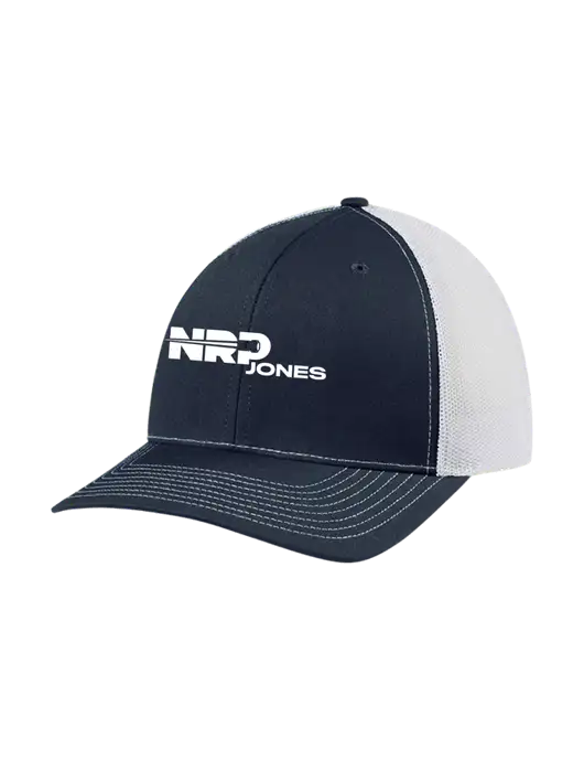 Richardson Adjustable Snapback Original 112 Trucker Cap Navy w/White Mesh w/NRP Jones Logo