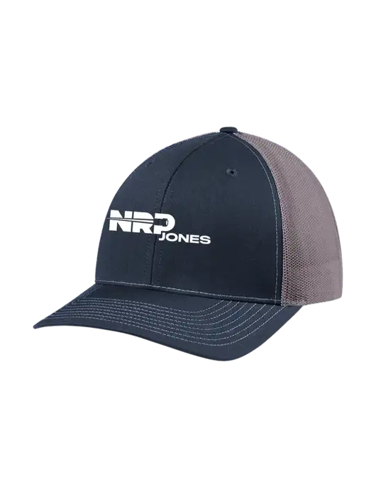 Richardson Adjustable Snapback Original 112 Trucker Cap Navy w/Charcoal Mesh w/NRP Jones Logo