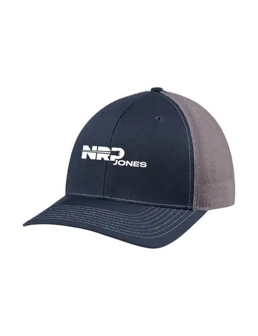 Richardson Adjustable Snapback Original 112 Trucker Cap Navy w/Charcoal Mesh w/NRP Jones Logo