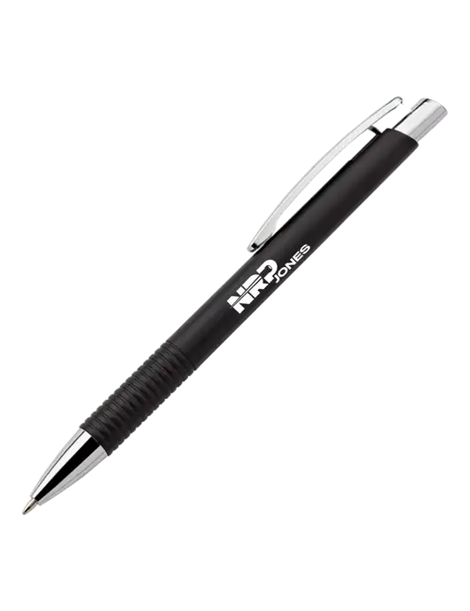 Malay Black Ballpoint Pen - Blue Ink w/NRP Jones Logo