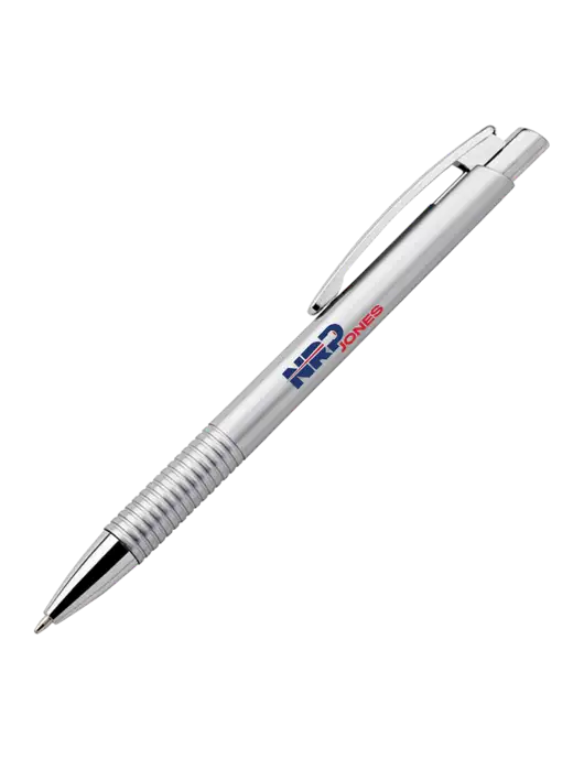 Malay Silver Ballpoint Pen - Blue Ink w/NRP Jones Logo