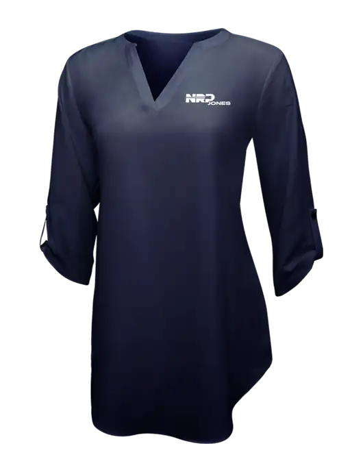 Navy Womens 3/4 Sleeve Tunic Blouse w/NRP Jones Logo