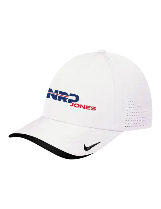 Nike White/Black Dri-FIT Perforated Performance Cap w/NRP Jones Logo