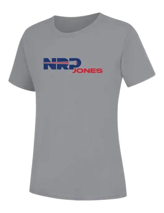 Womens Light Grey Heather Core Blend Tee w/NRP Jones Logo
