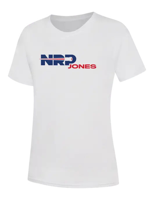Womens White Core Blend Tee w/NRP Jones Logo