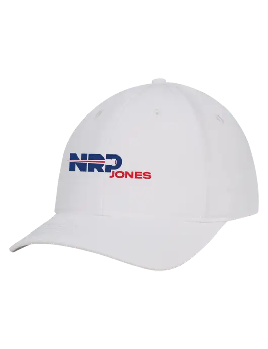 White Nylon Twill Performance Cap w/NRP Jones Logo